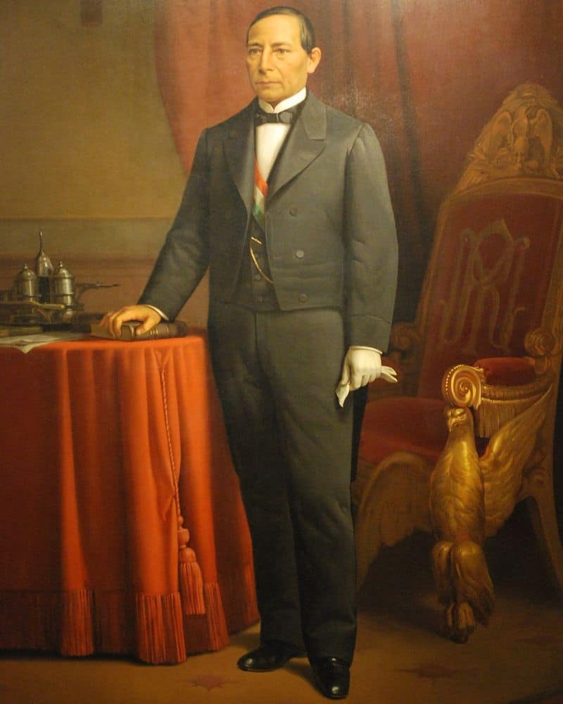 painting of Benito Juarez, former Mexican president and one of the most famous people from oaxaca mexico