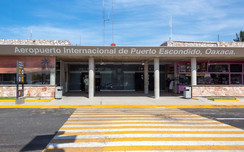 entrance to puerto escondido airport in puerto escondido oaxaca mexico