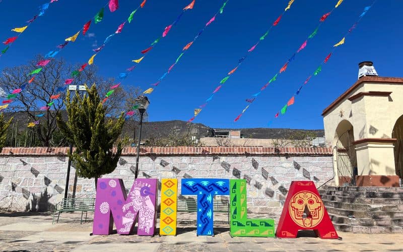 sign for mitla oaxaca mexico