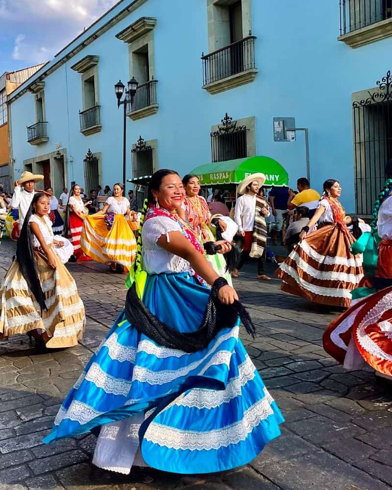 woman dancing in a festival in oaxaca mexico